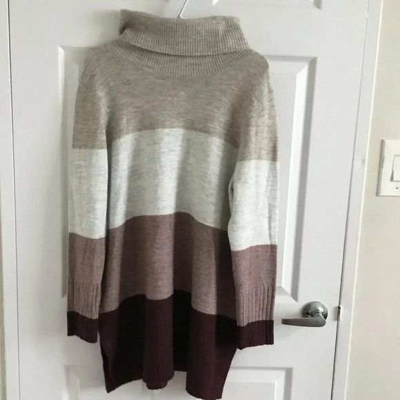Reitmans Colorblock Turtleneck Pullover Sweater Sz XXL - Picture 3 of 11